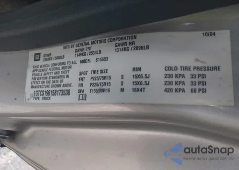 2005 GMC Canyon Sle from USA, damaged, VIN 1GTCS196158173538